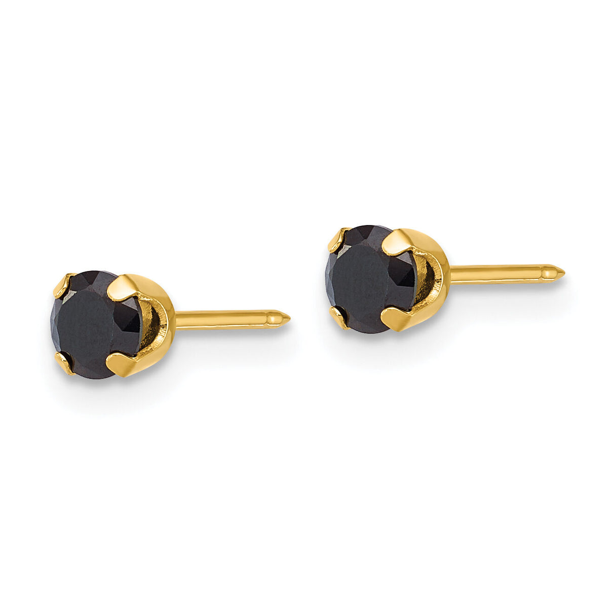 Inverness 14k Polished 4mm Black CZ Stud Earrings-1085E