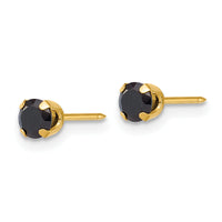 Inverness 14k Polished 4mm Black CZ Stud Earrings-1085E