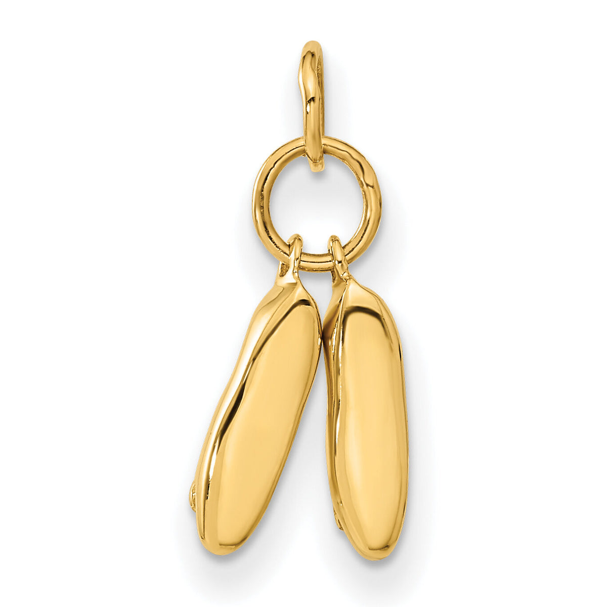 10k Ballet Slippers Charm-10A0181