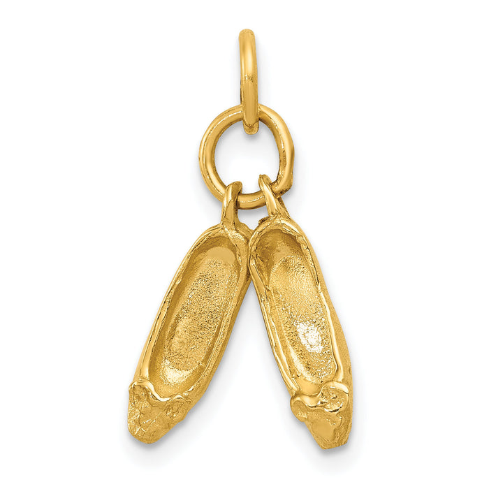 10k Ballet Slippers Charm-10A0181