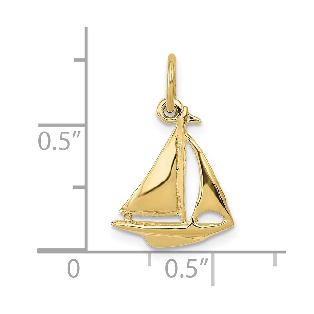 10k Sailboat Charm-10A1206