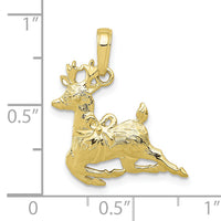 10K Polished Reindeer Pendant-10A1589