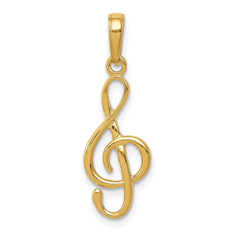 10K Treble Clef Pendant-10A2192