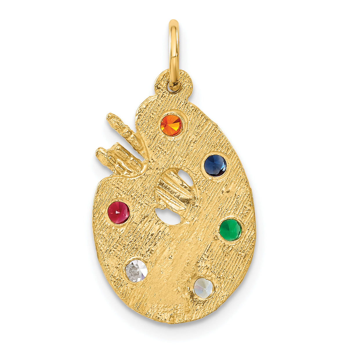 10k CZ Stones Artist Palette Charm-10A3737