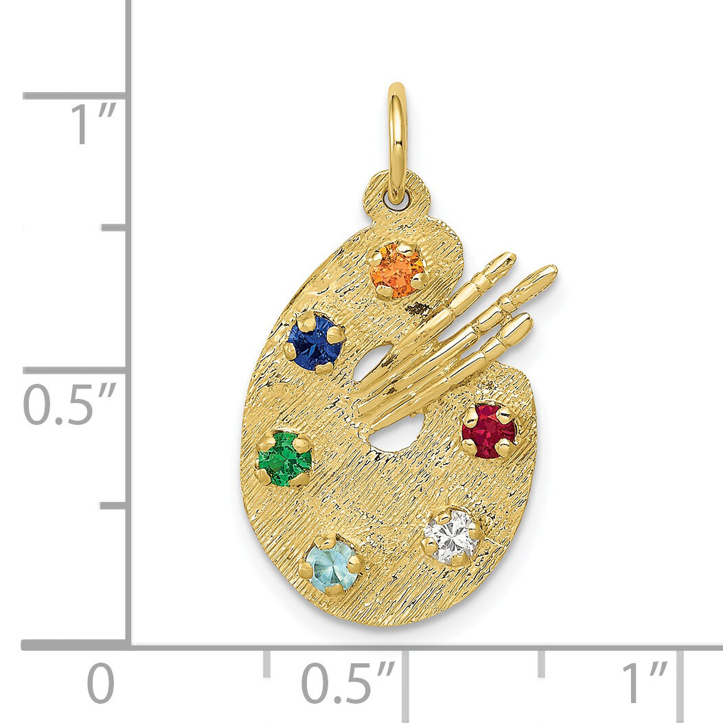 10k CZ Stones Artist Palette Charm-10A3737