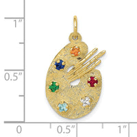 10k CZ Stones Artist Palette Charm-10A3737