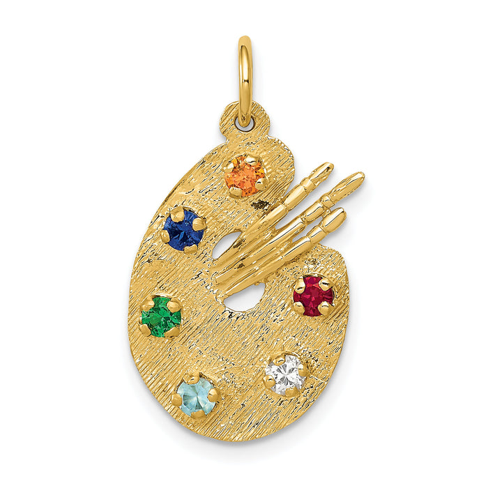10k CZ Stones Artist Palette Charm-10A3737