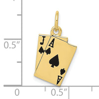 10k Enameled Blackjack Playing Cards Charm-10A4952