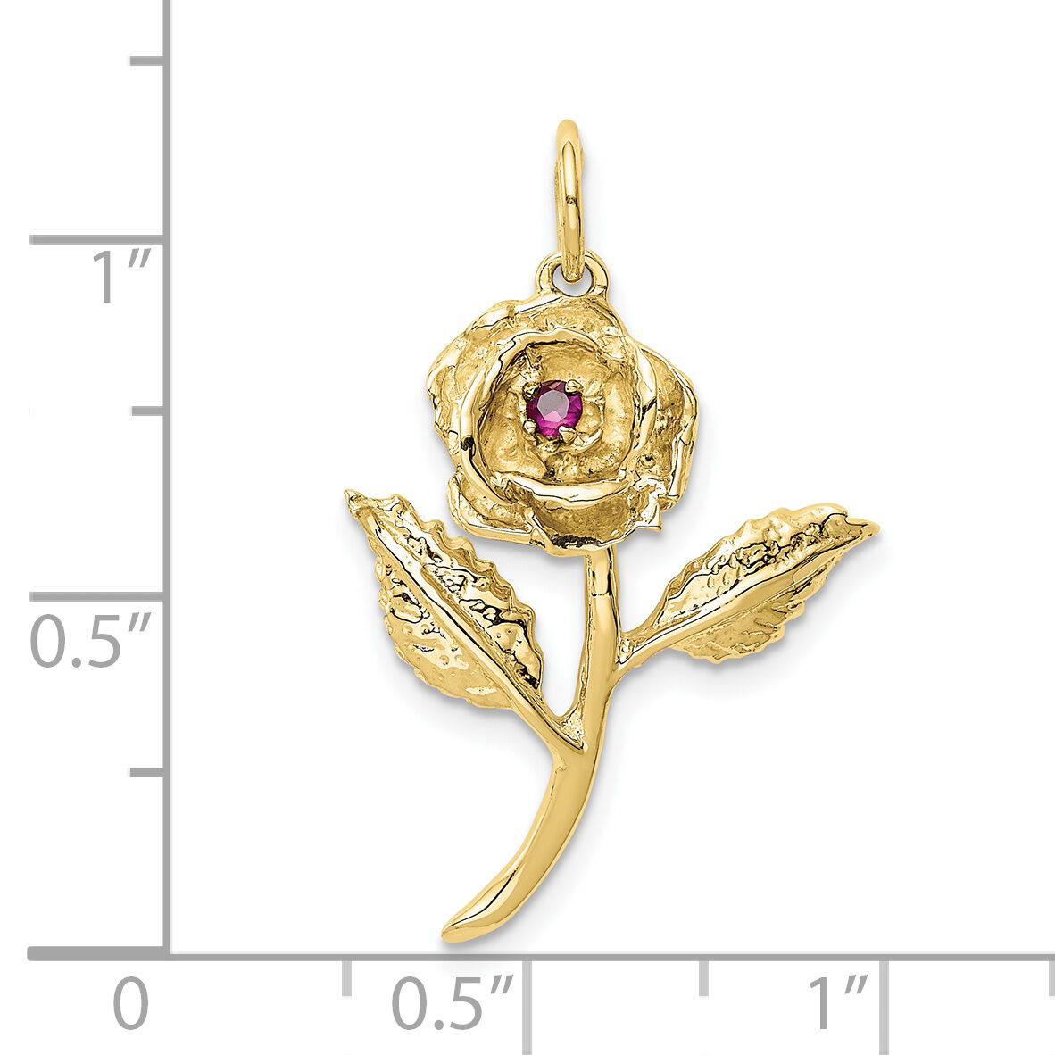 10k CZ Rose Charm-10A9014