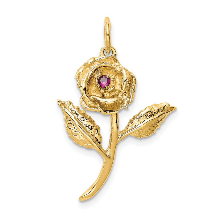 10k CZ Rose Charm-10A9014