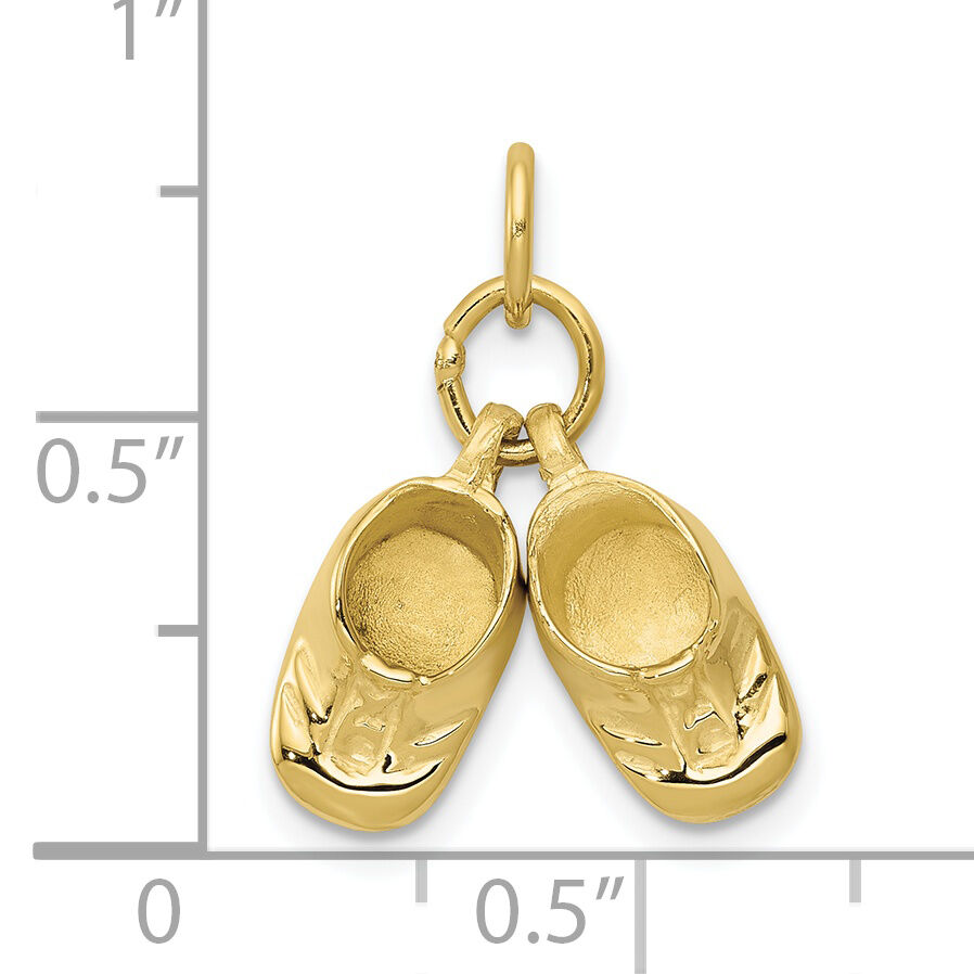 10k Polished Baby Shoes Charm-10A9281