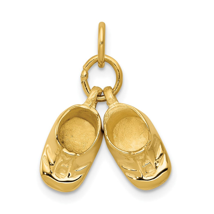 10k Polished Baby Shoes Charm-10A9281