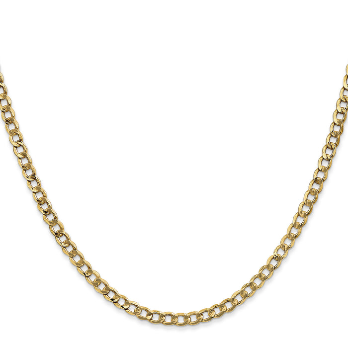 10k 3.35mm Semi-Solid Curb Link Chain-10BC106-16