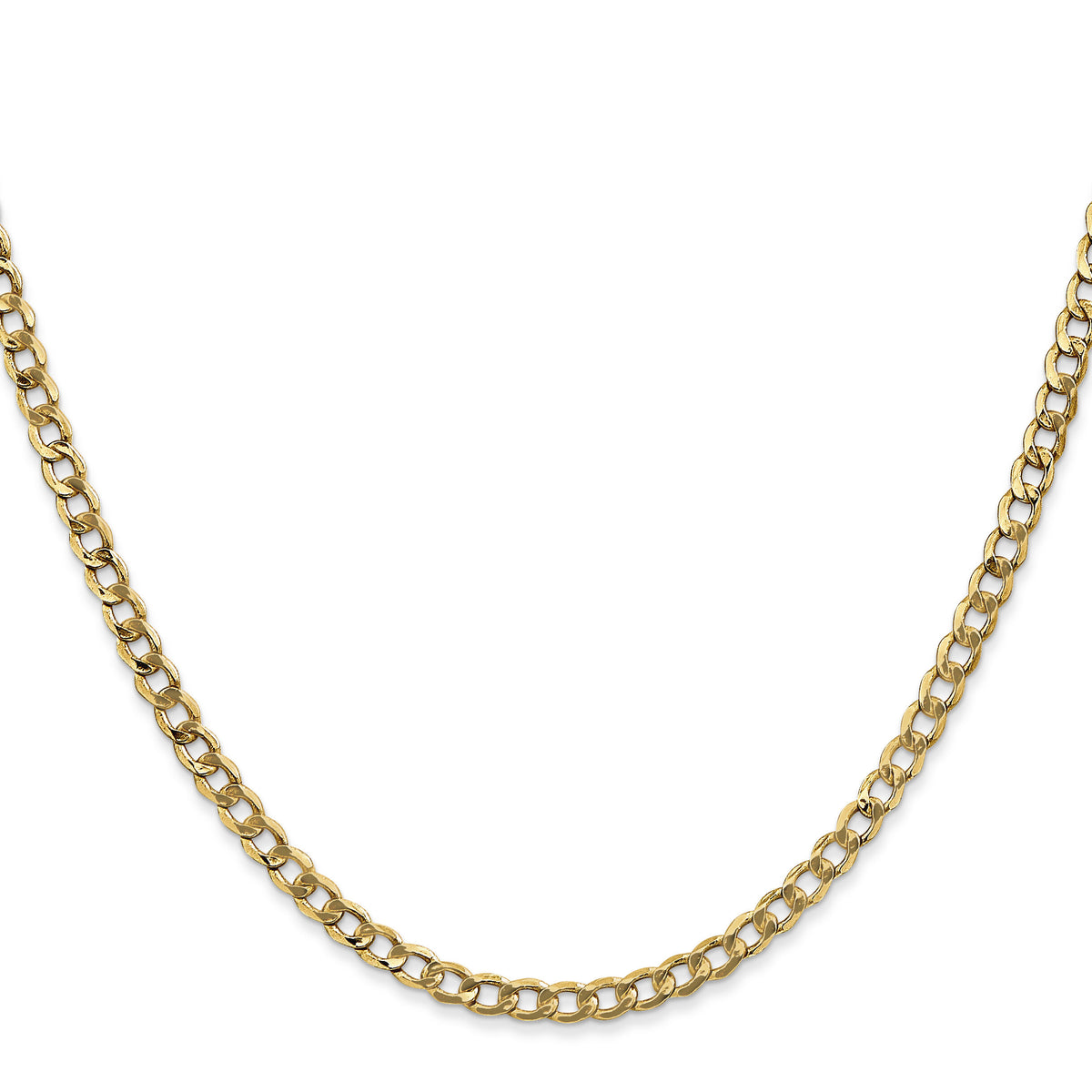 10k 3.35mm Semi-Solid Curb Link Chain-10BC106-18