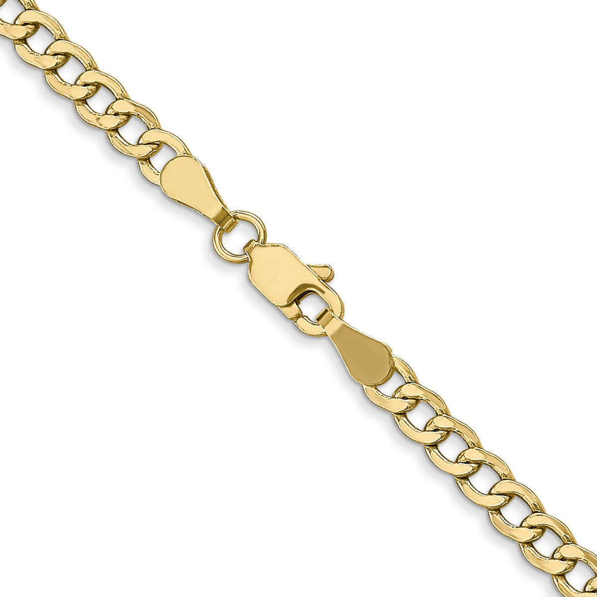 10k 3.35mm Semi-Solid Curb Link Chain-10BC106-22