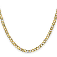 10k 4.3mm Semi-Solid Curb Link Chain-10BC107-16