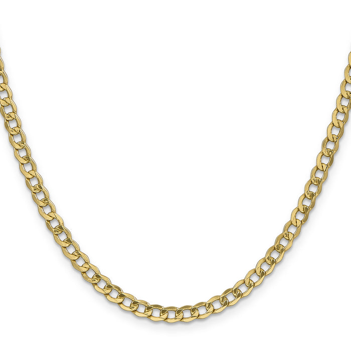 10k 4.3mm Semi-Solid Curb Link Chain-10BC107-18