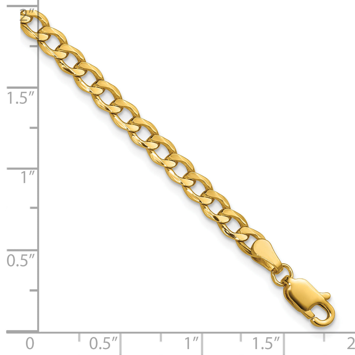 10k 4.3mm Semi-Solid Curb Link Chain-10BC107-20