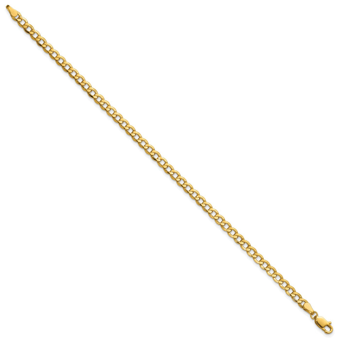 10k 4.3mm Semi-Solid Curb Link Chain-10BC107-8