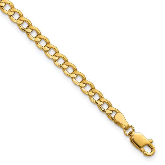 10k 4.3mm Semi-Solid Curb Link Chain-10BC107-22