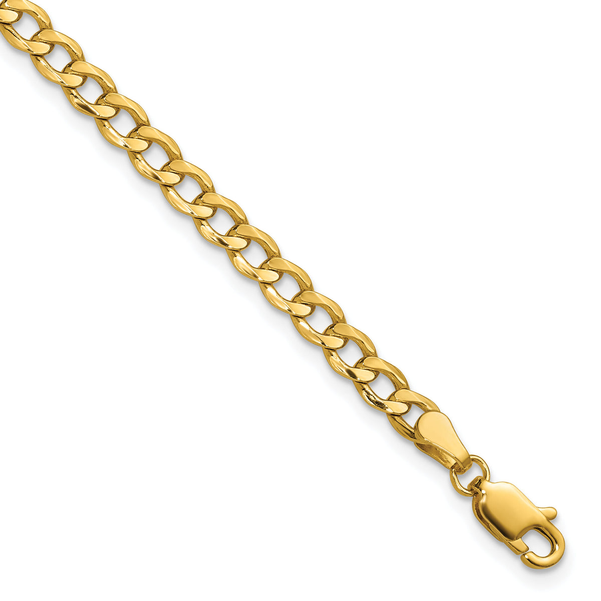 10k 4.3mm Semi-Solid Curb Link Chain-10BC107-26
