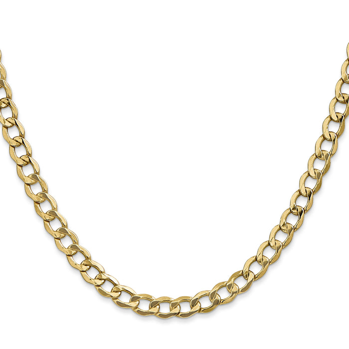 10k 5.25mm Semi-Solid Curb Link Chain-10BC108-22