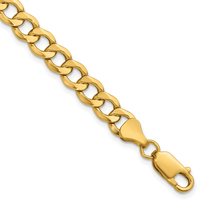 10k 6.5mm Semi-Solid Curb Link Chain-10BC109-22