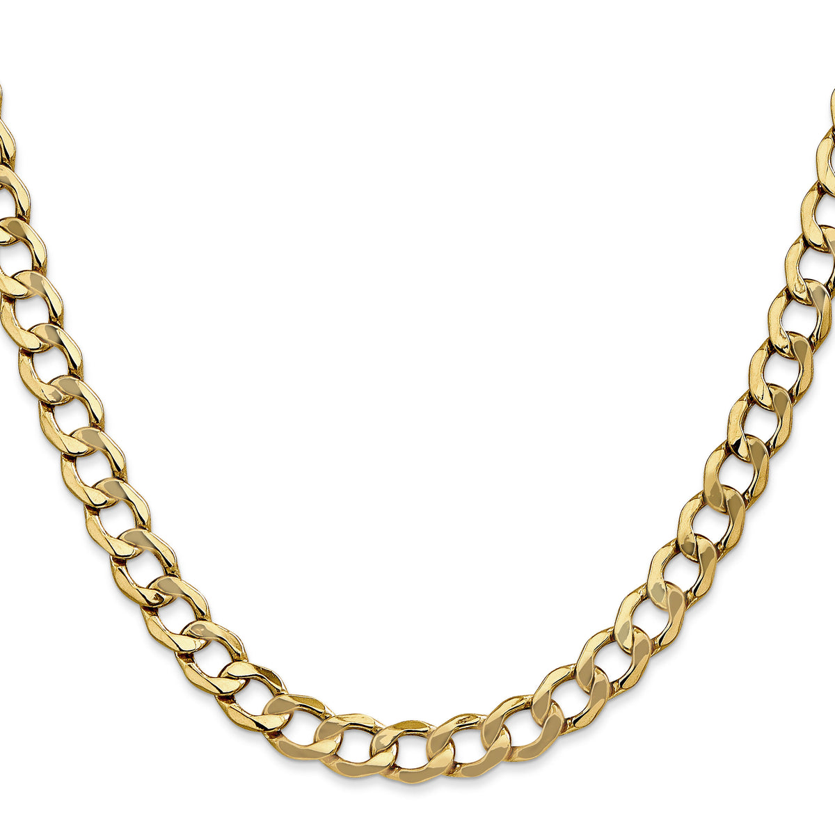 10k 7mm Semi-Solid Curb Link Chain-10BC110-20