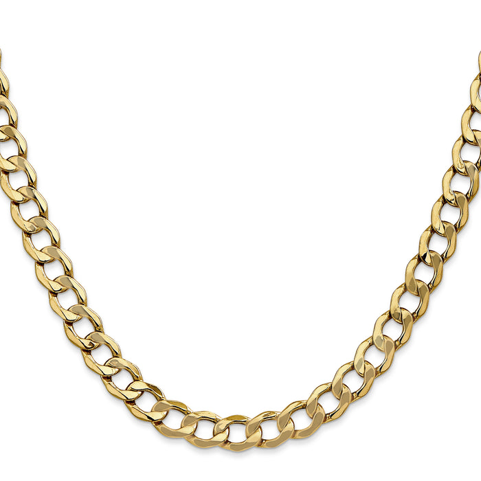 10k 7mm Semi-Solid Curb Link Chain-10BC110-26
