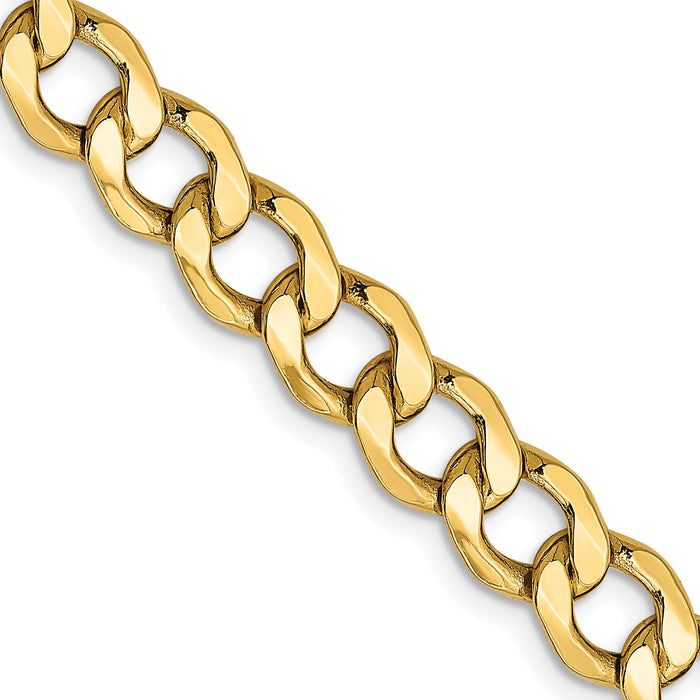 10k 7mm Semi-Solid Curb Link Chain-10BC110-26
