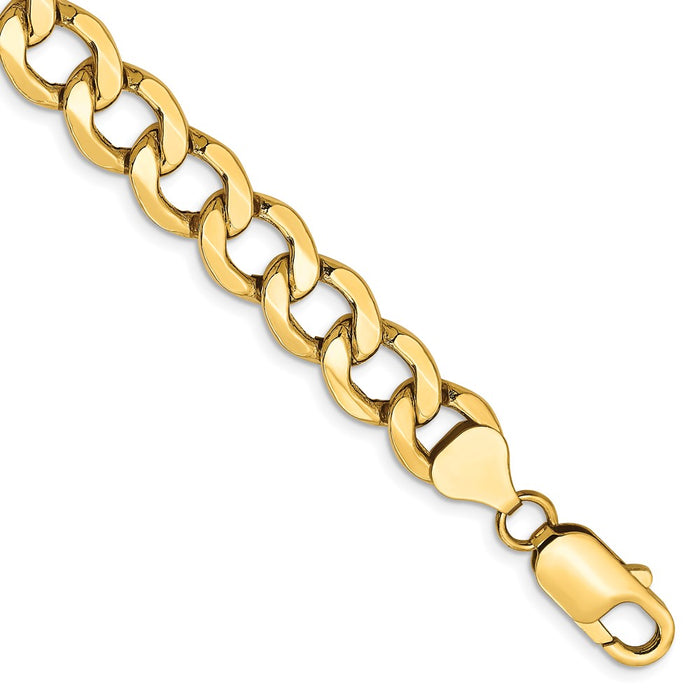 10K 9mm Semi-Solid Curb Chain-10BC111-8