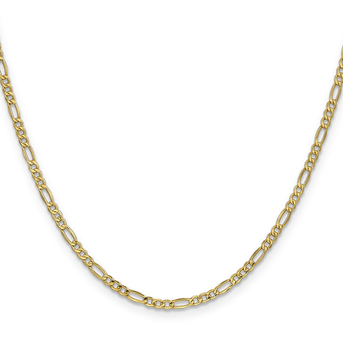 10k 2.5mm Semi-Solid Figaro Chain-10BC120-16