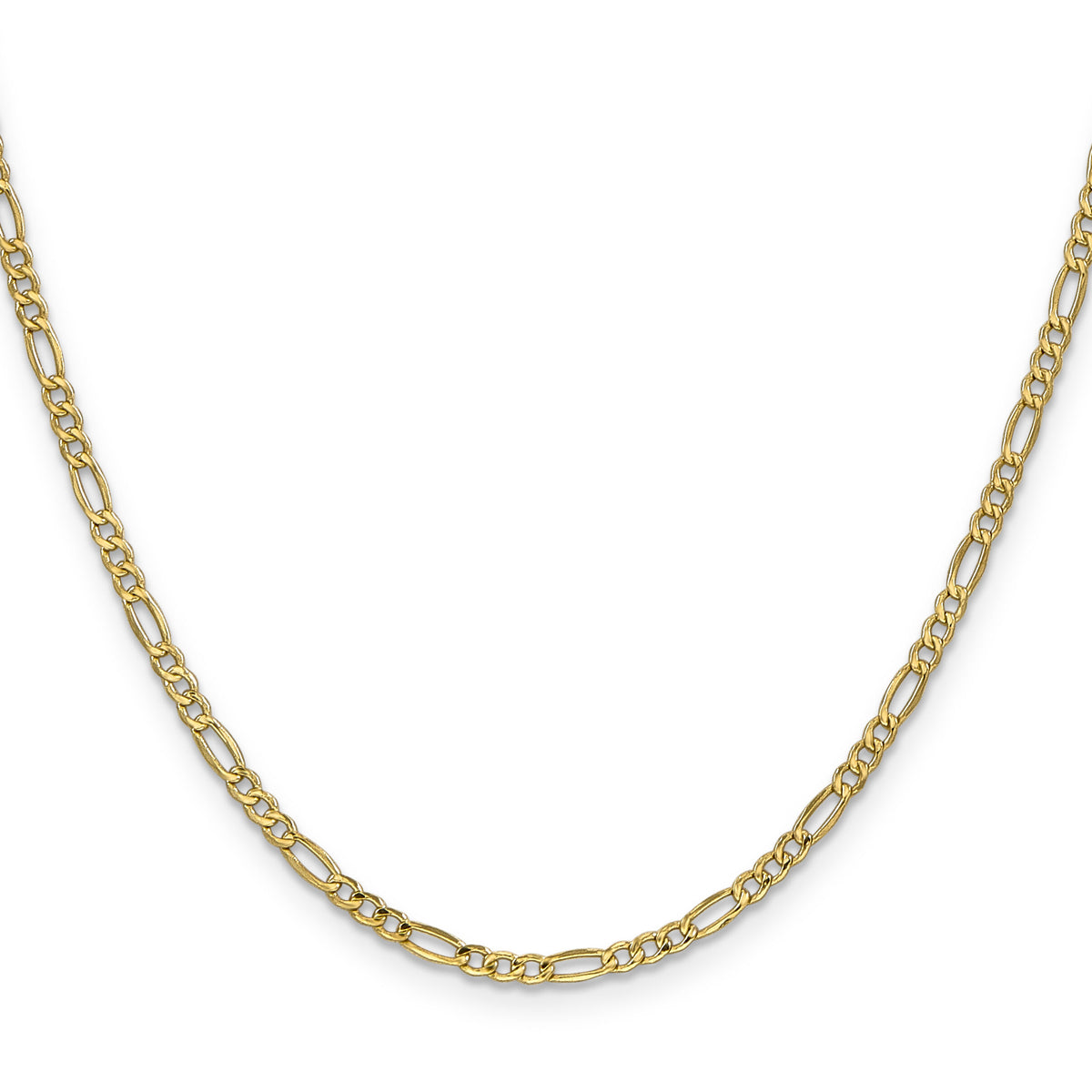 10k 2.5mm Semi-Solid Figaro Chain-10BC120-24