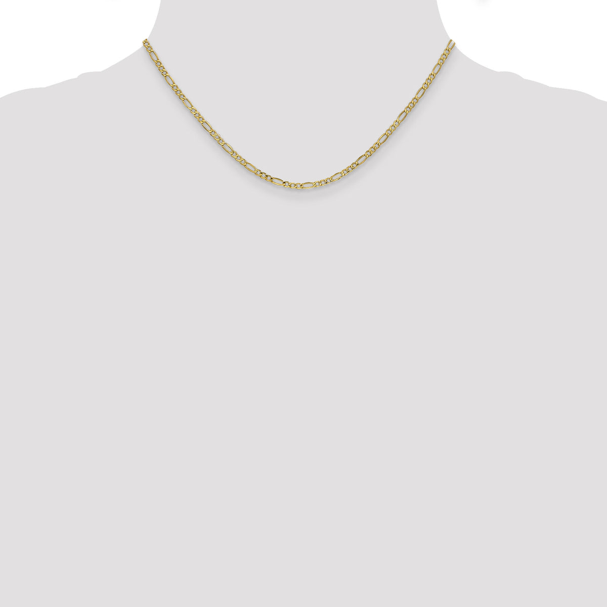 10k 2.5mm Semi-Solid Figaro Chain-10BC120-16