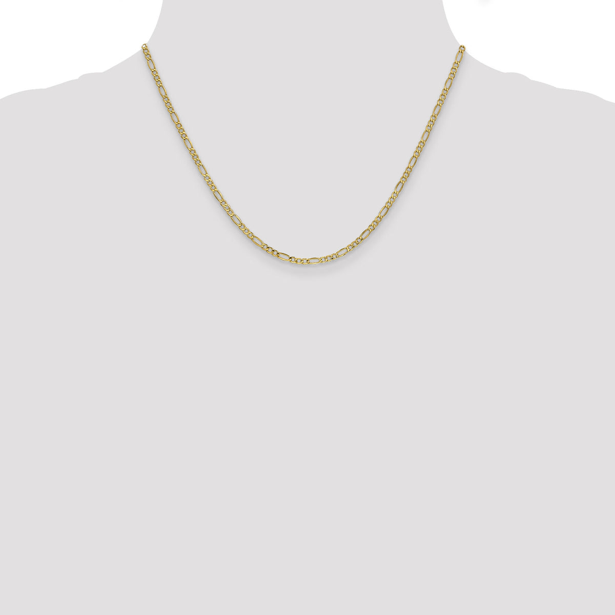 10k 2.5mm Semi-Solid Figaro Chain-10BC120-18