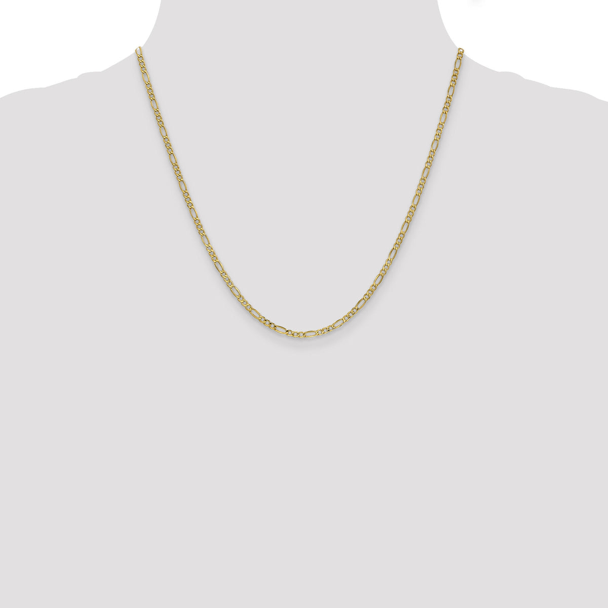 10k 2.5mm Semi-Solid Figaro Chain-10BC120-20