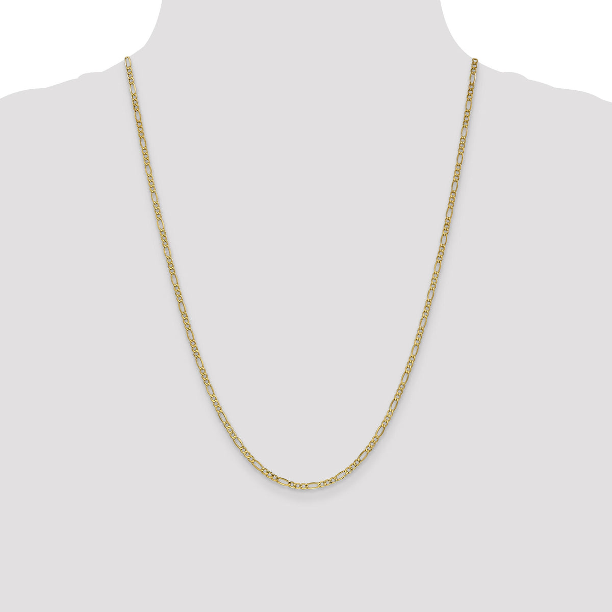 10k 2.5mm Semi-Solid Figaro Chain-10BC120-24