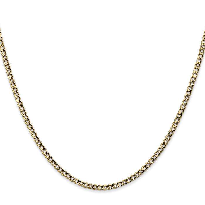 10k 2.5mm Semi-Solid Curb Link Chain-10BC124-16