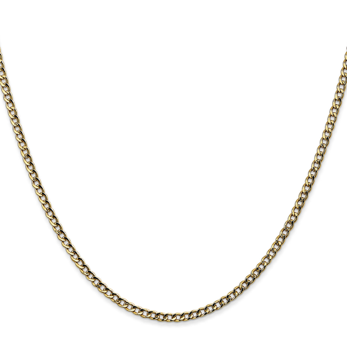 10k 2.5mm Semi-Solid Curb Link Chain-10BC124-24