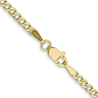 10k 2.5mm Semi-Solid Curb Link Chain-10BC124-22