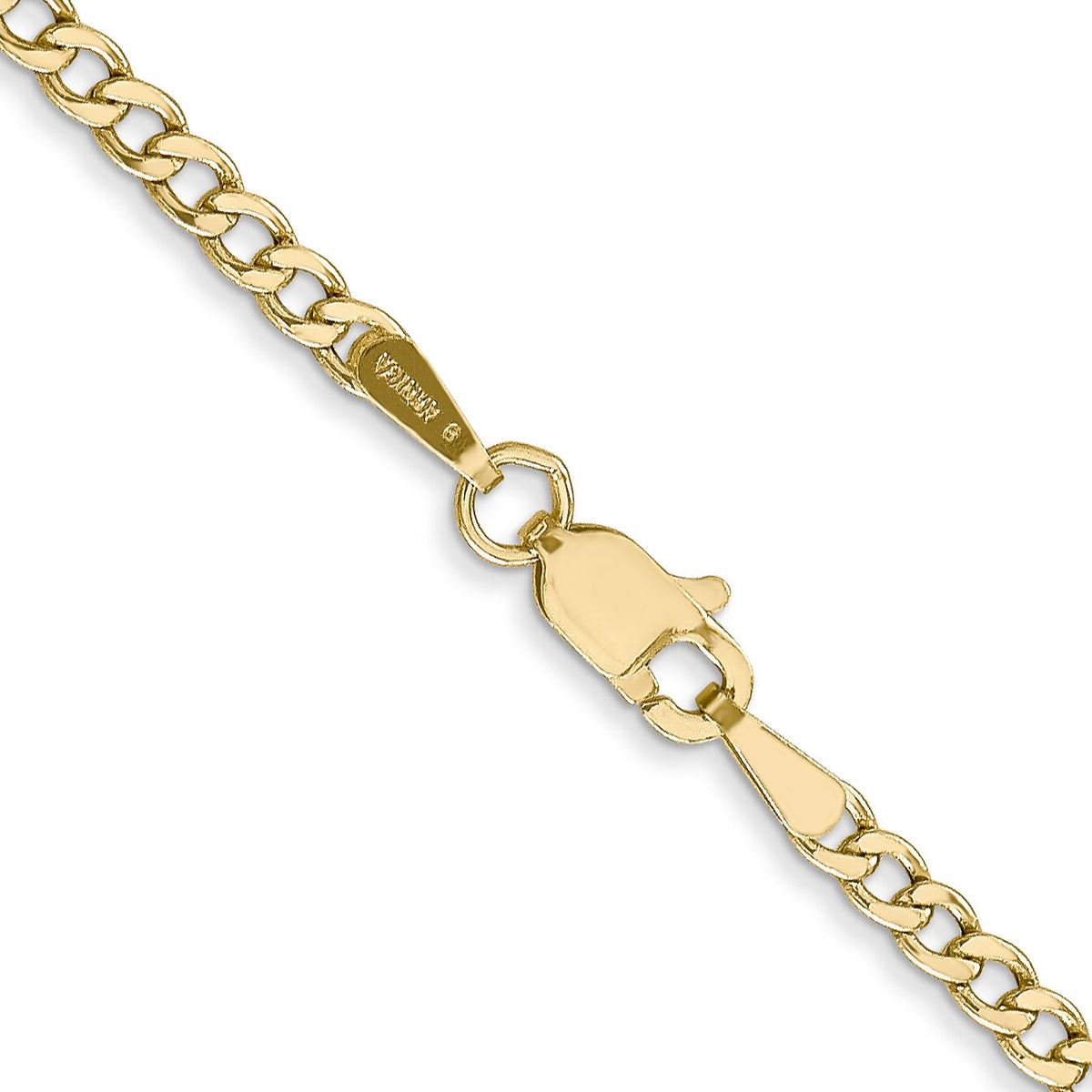10k 2.5mm Semi-Solid Curb Link Chain-10BC124-20