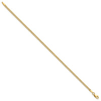 10k 2.5mm Semi-Solid Curb Link Chain Anklet-10BC124-9
