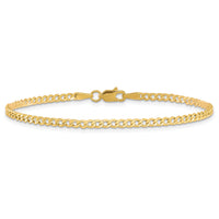 10k 2.5mm Semi-Solid Curb Link Chain Anklet-10BC124-10