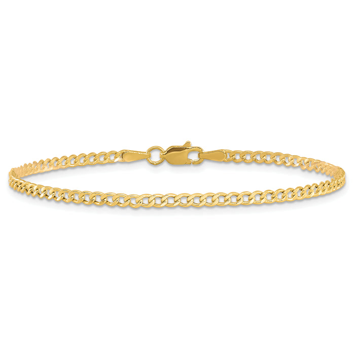 10k 2.5mm Semi-Solid Curb Link Chain-10BC124-8