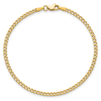 10k 2.5mm Semi-Solid Curb Link Chain-10BC124-8