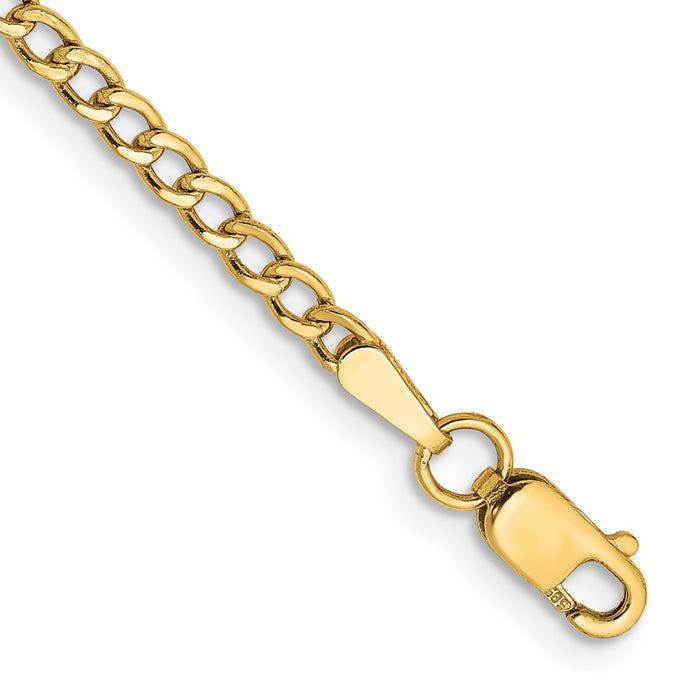 10k 2.5mm Semi-Solid Curb Link Chain-10BC124-7