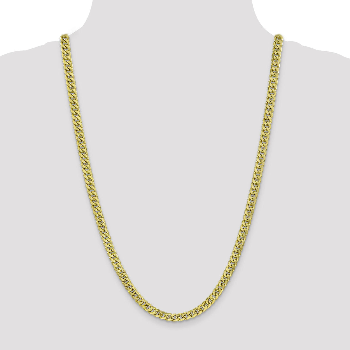 10k 6mm Semi-Solid Miami Cuban Chain-10BC154-26