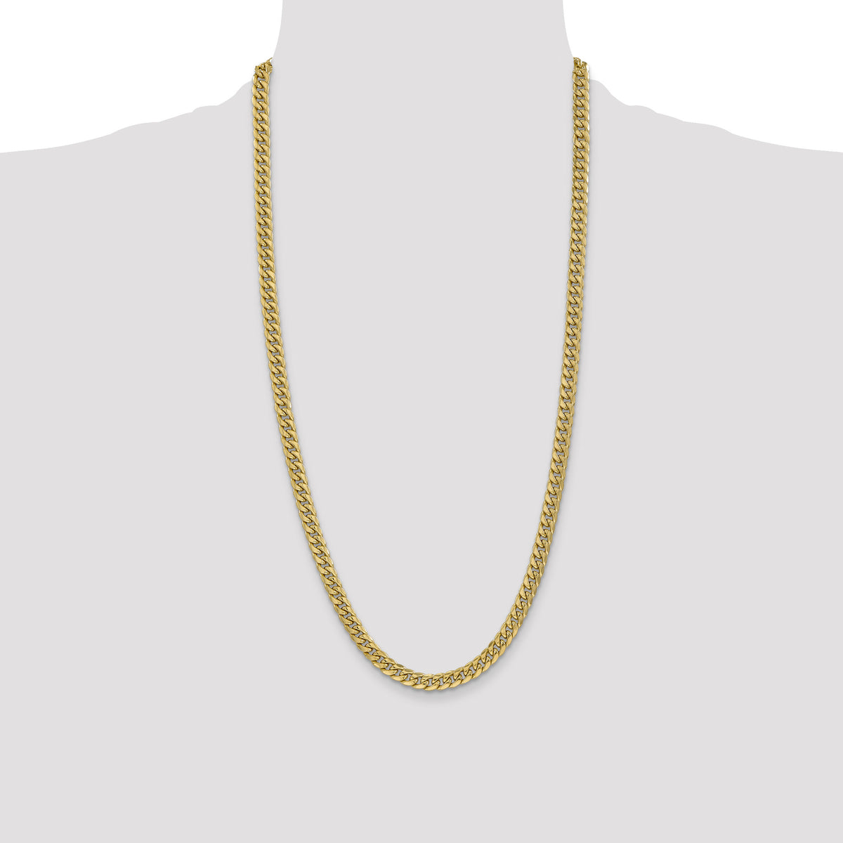 10k 6mm Semi-Solid Miami Cuban Chain-10BC154-28