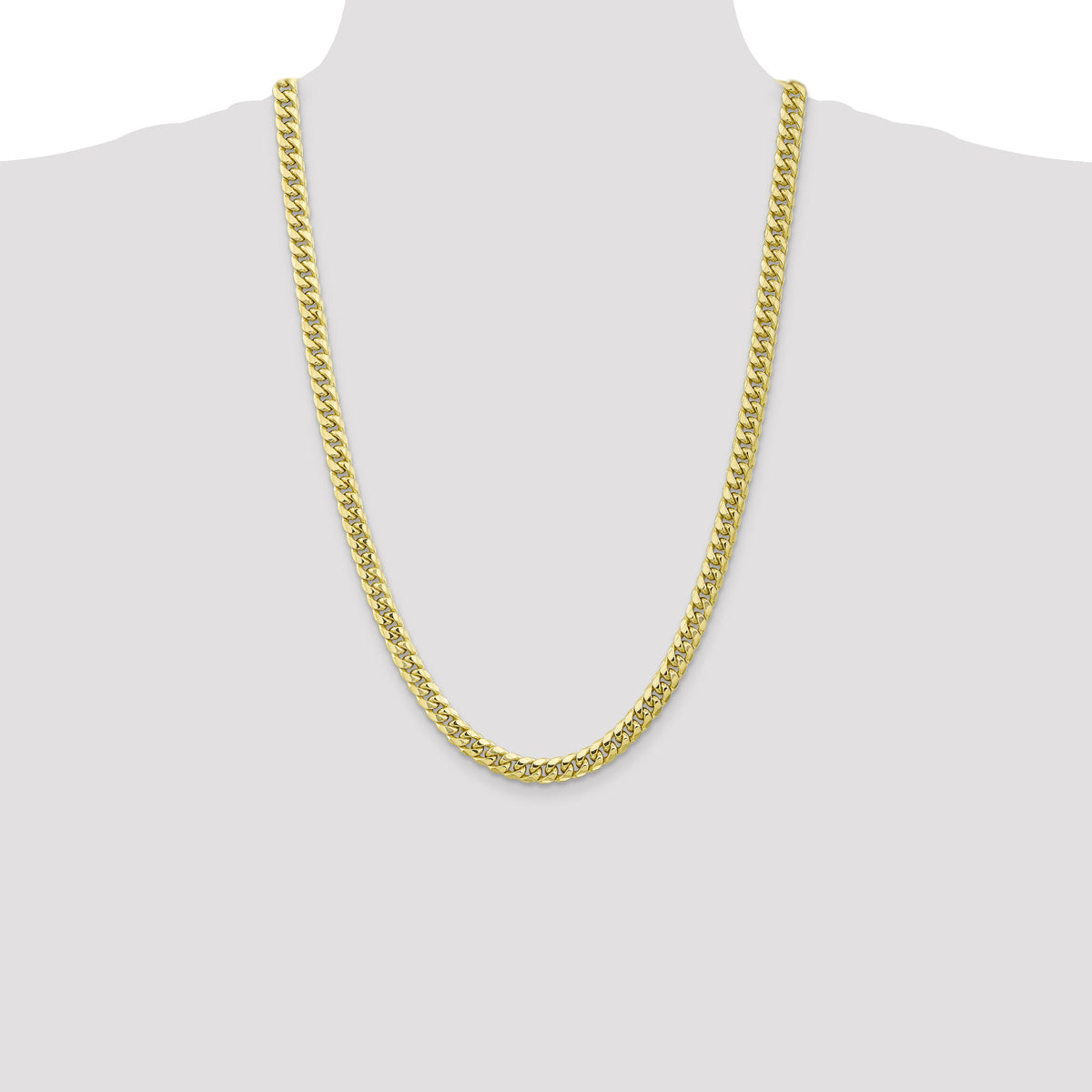 10k 6.75mm Semi-Solid Miami Cuban Chain-10BC155-26