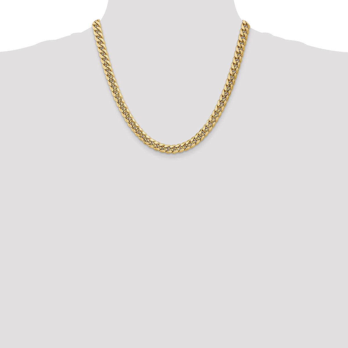10k 7.3mm Semi-Solid Miami Cuban Chain-10BC156-20